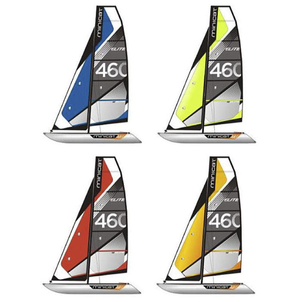 MiniCat 460 Elite in 4 colurs; blue, yellow, red and orange